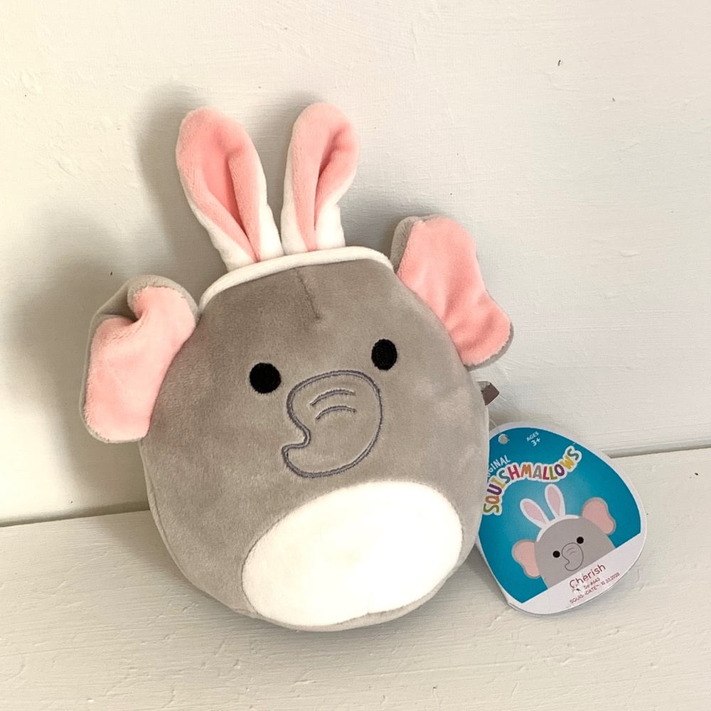 Squishmallows Cherish the Elephant‎ with Bunny Ears 4.5" NWT